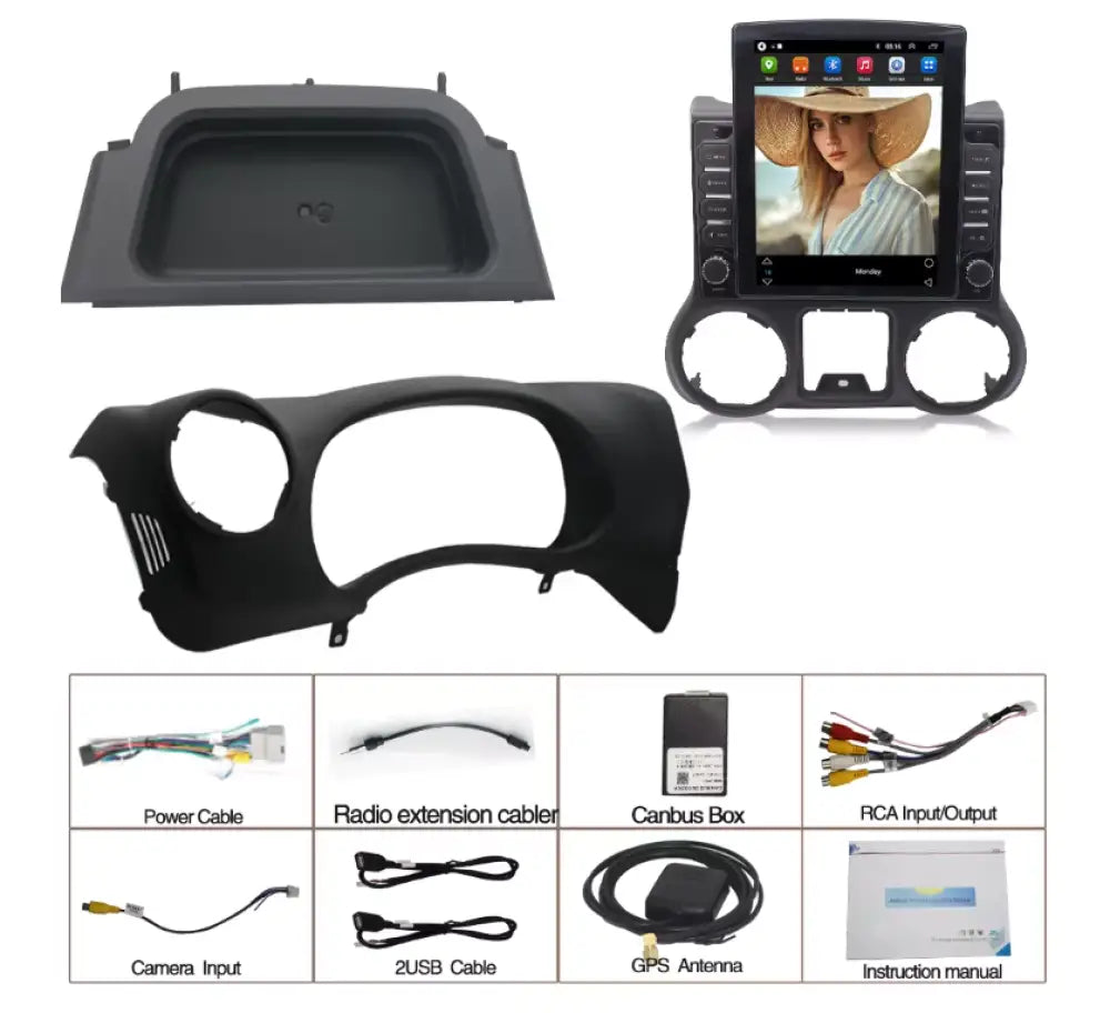 2010-2018 Jeep Wrangler Car Radio Stereo Carplay & Android Auto Tesla-Style Vertical 9.7Inch Screen
