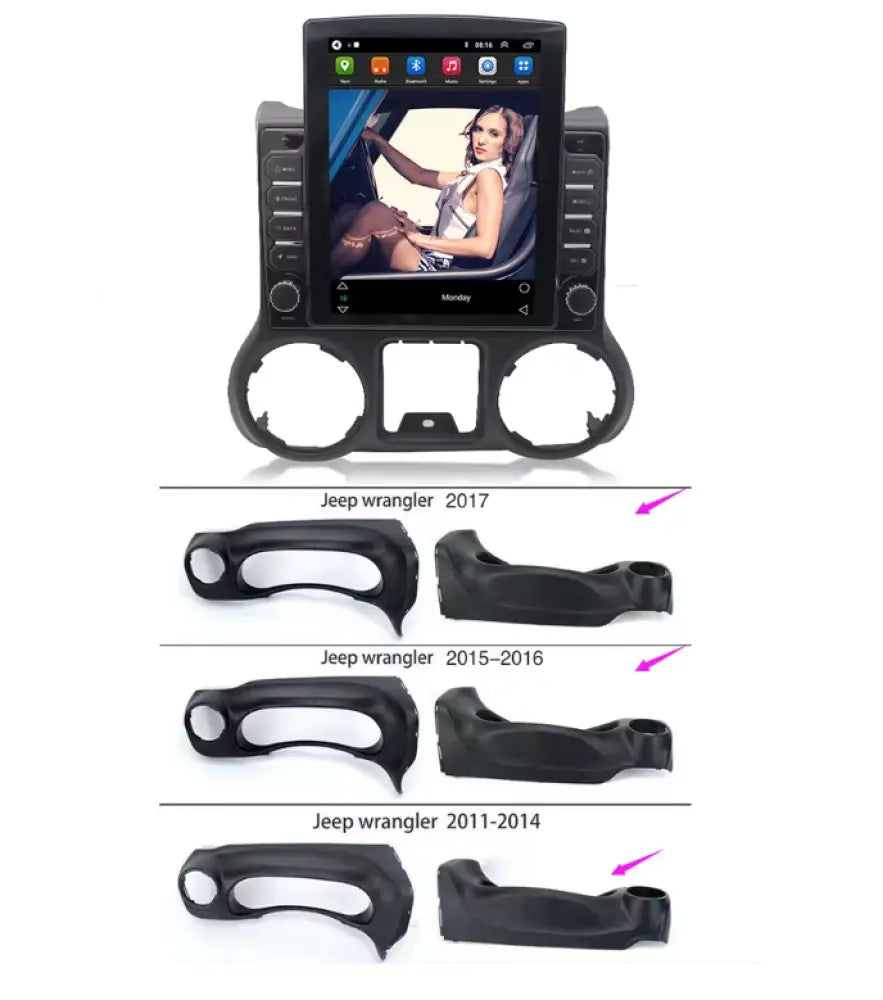 2010-2018 Jeep Wrangler Car Radio Stereo Carplay & Android Auto Tesla-Style Vertical 9.7Inch Screen