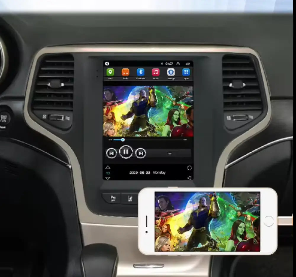 2013-2022 Jeep Grand Cherokee Car Radio Stereo Carplay & Android Auto Tesla-Style Vertical 9.7Inch