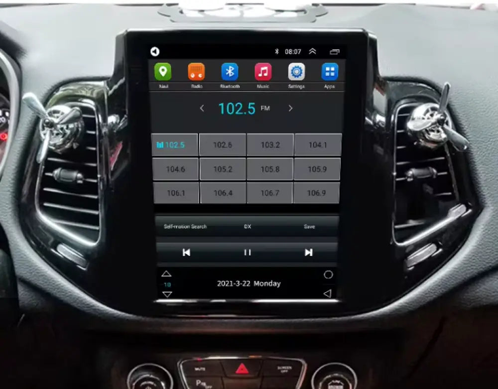 2017-2019 Jeep Compass Car Radio Stereo Carplay & Android Auto Tesla-Style Vertical 9.7Inch Screen