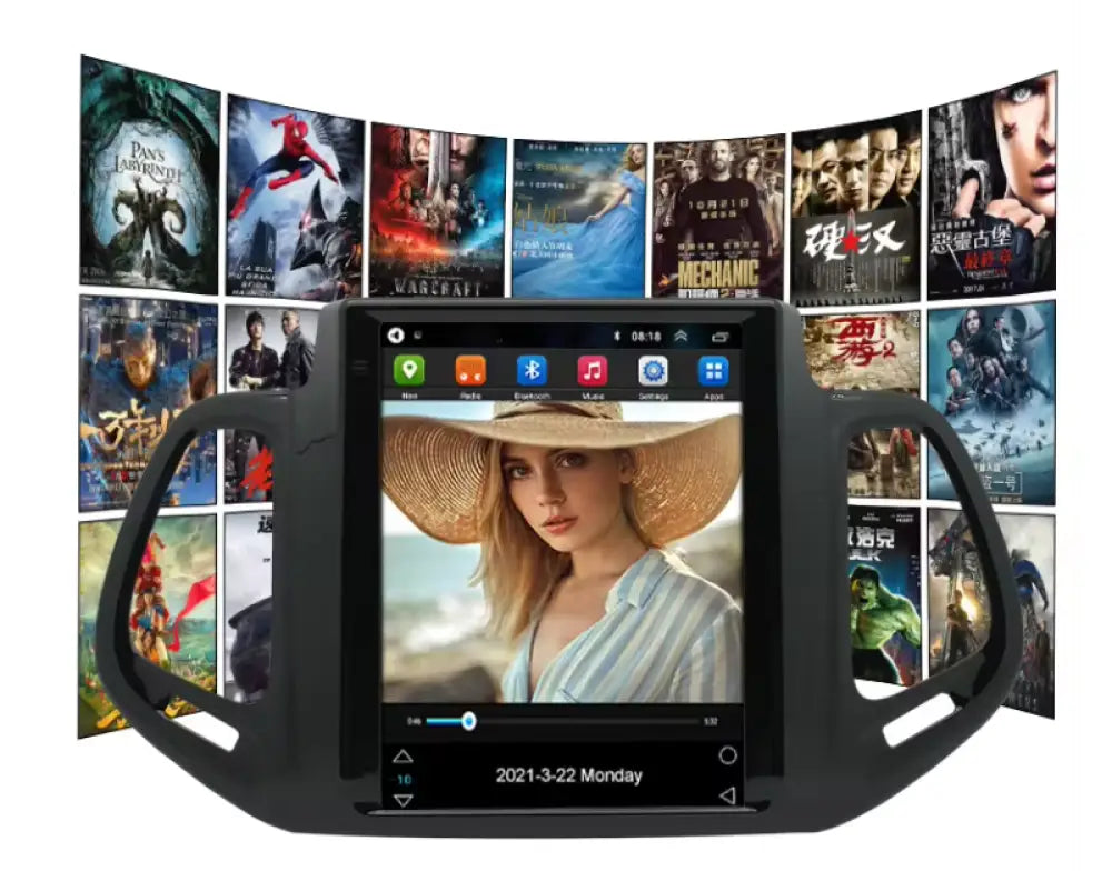 2017-2019 Jeep Compass Car Radio Stereo Carplay & Android Auto Tesla-Style Vertical 9.7Inch Screen