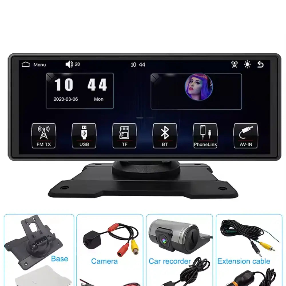 9.3 Inch Wireless Carplay 1600X600 1080P Smart Screen Android Car Radio Video Player Dash Cam Dvr