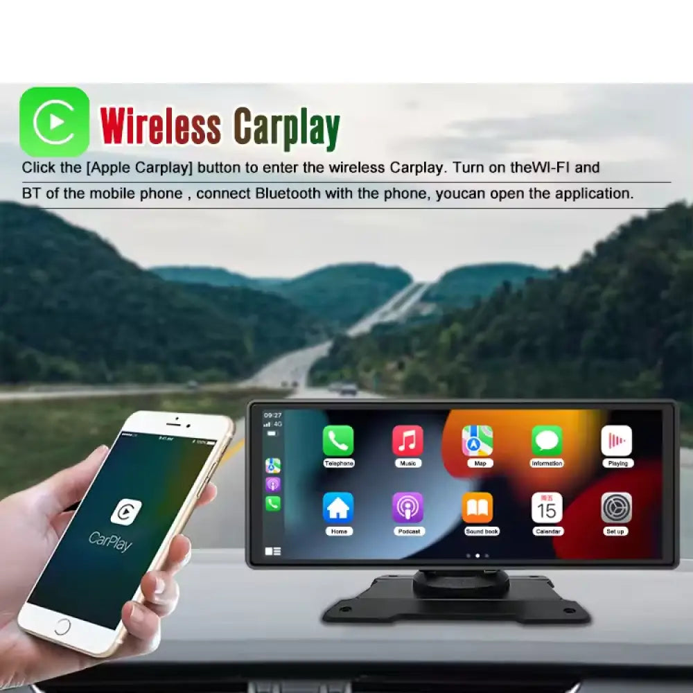 9.3 Inch Wireless Carplay 1600X600 1080P Smart Screen Android Car Radio Video Player Dash Cam Dvr