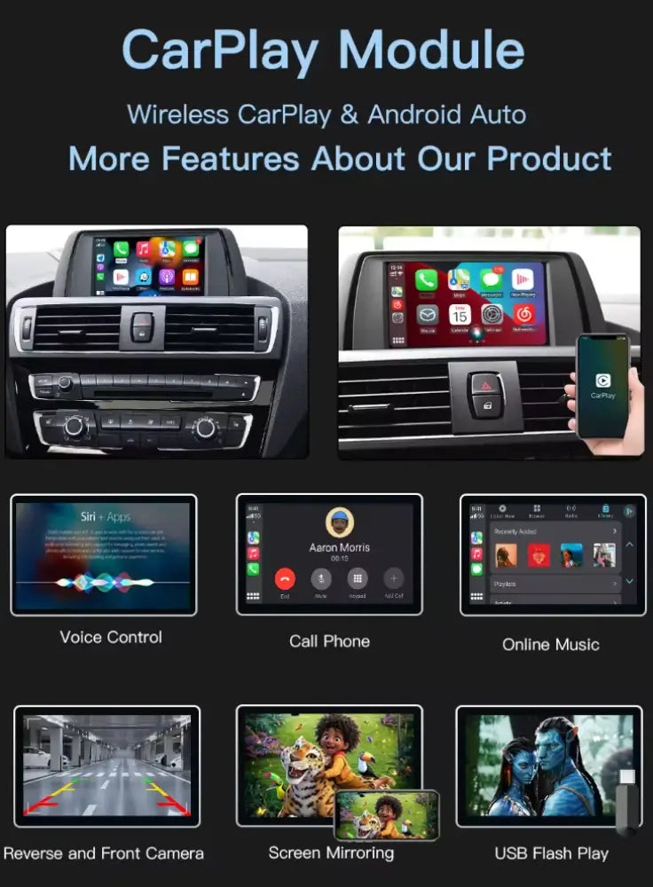 Apple Carplay & Android Auto Oem Integration Accessory For Bmw 2006-2020 Models 1 Series/2 Series/3