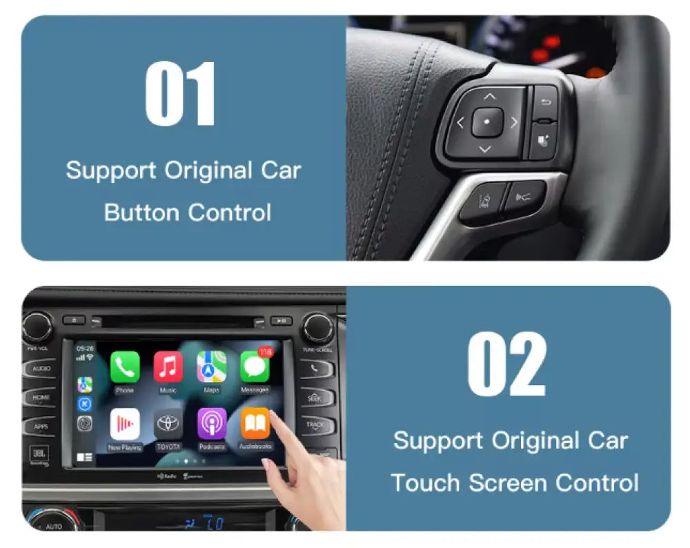 Apple Carplay & Android Auto Wireless Oem Integration Accessory For Toyota 2014-2019