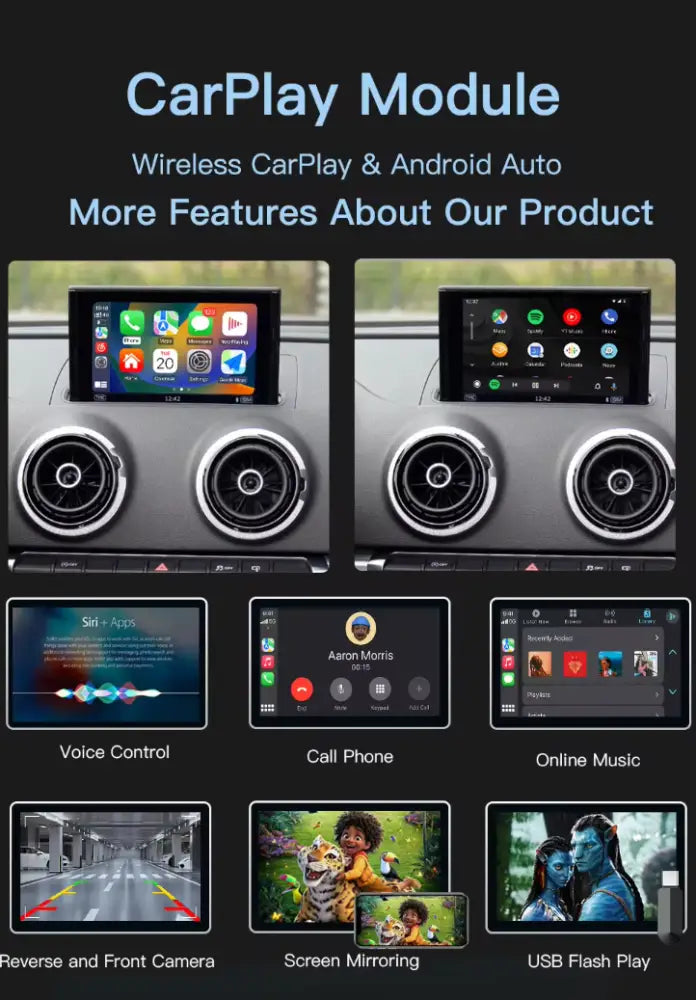 Audi 2009-2018 Models A1/A3/A4/A5/A6/A7/Q2/Q3/Q5/Q7 Apple Carplay & Android Auto Oem Integration