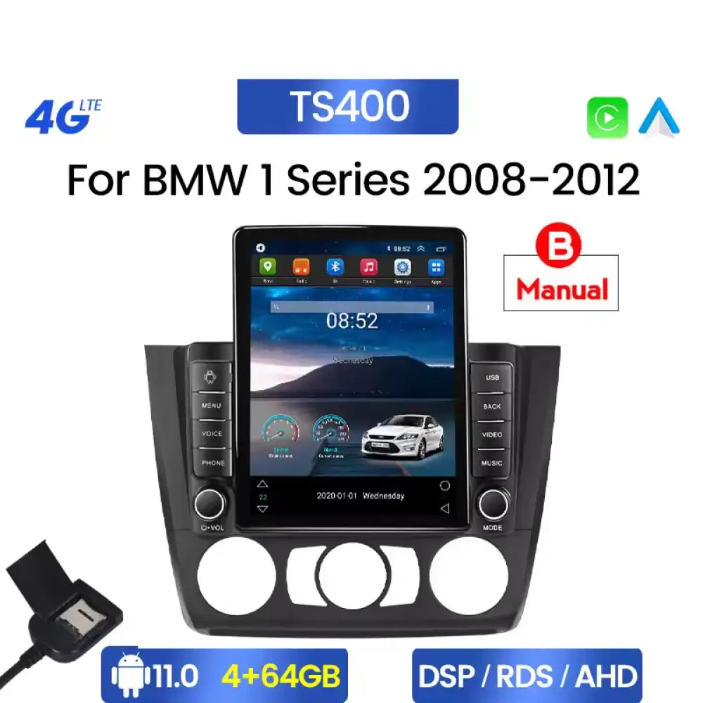 Bmw 1 Series 2008-2012 4G & Wifi Tesla-Style Radio Touchscreen 9’’ Car Multimedia With Gps