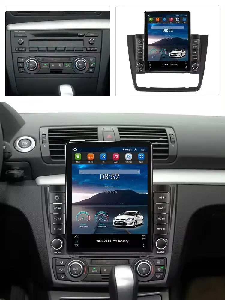 Bmw 1 Series 2008-2012 4G & Wifi Tesla-Style Radio Touchscreen 9’’ Car Multimedia With Gps