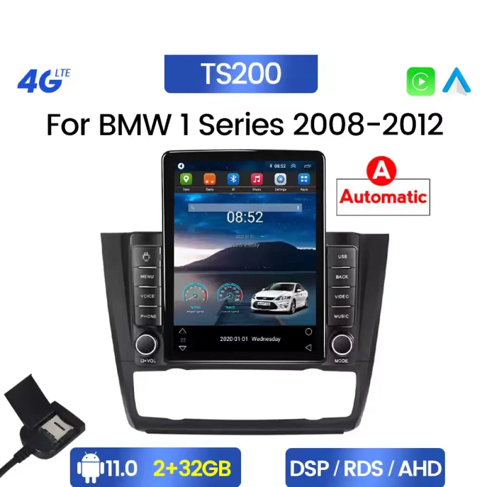 Bmw 1 Series 2008-2012 4G & Wifi Tesla-Style Radio Touchscreen 9’’ Car Multimedia With Gps
