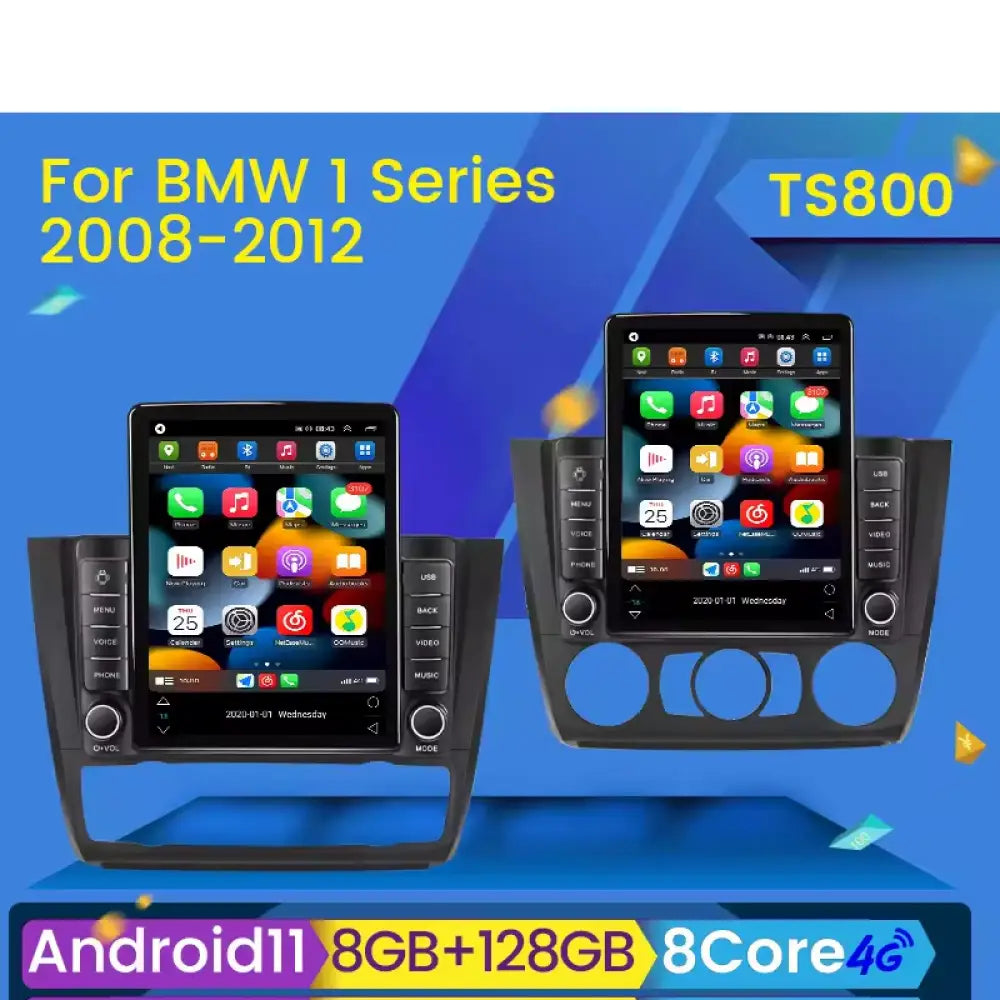 Bmw 1 Series 2008-2012 4G & Wifi Tesla-Style Radio Touchscreen 9’’ Car Multimedia With Gps
