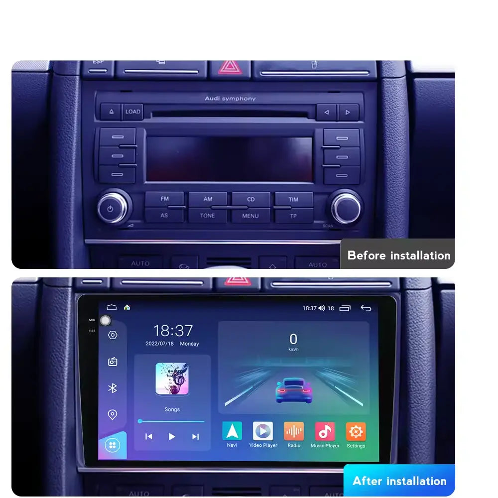 Carplaytech 9 Inch Touchscreen Android Car Audio Player Car Multimedia For Audi A4 2005-2017