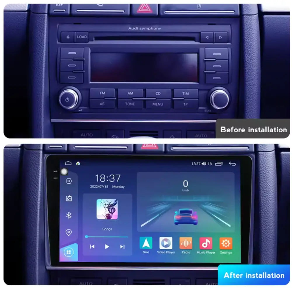Carplaytech 9 Inch Touchscreen Android Car Audio Player Car Multimedia For Audi A4 2005-2017