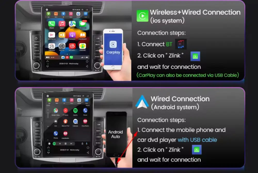 Carplaytech Mercedes-Benz 1998-2009/ Tesla-Style Vertical Touchscreen/ 4G/ Android 11/ 8 Core/ 2 +