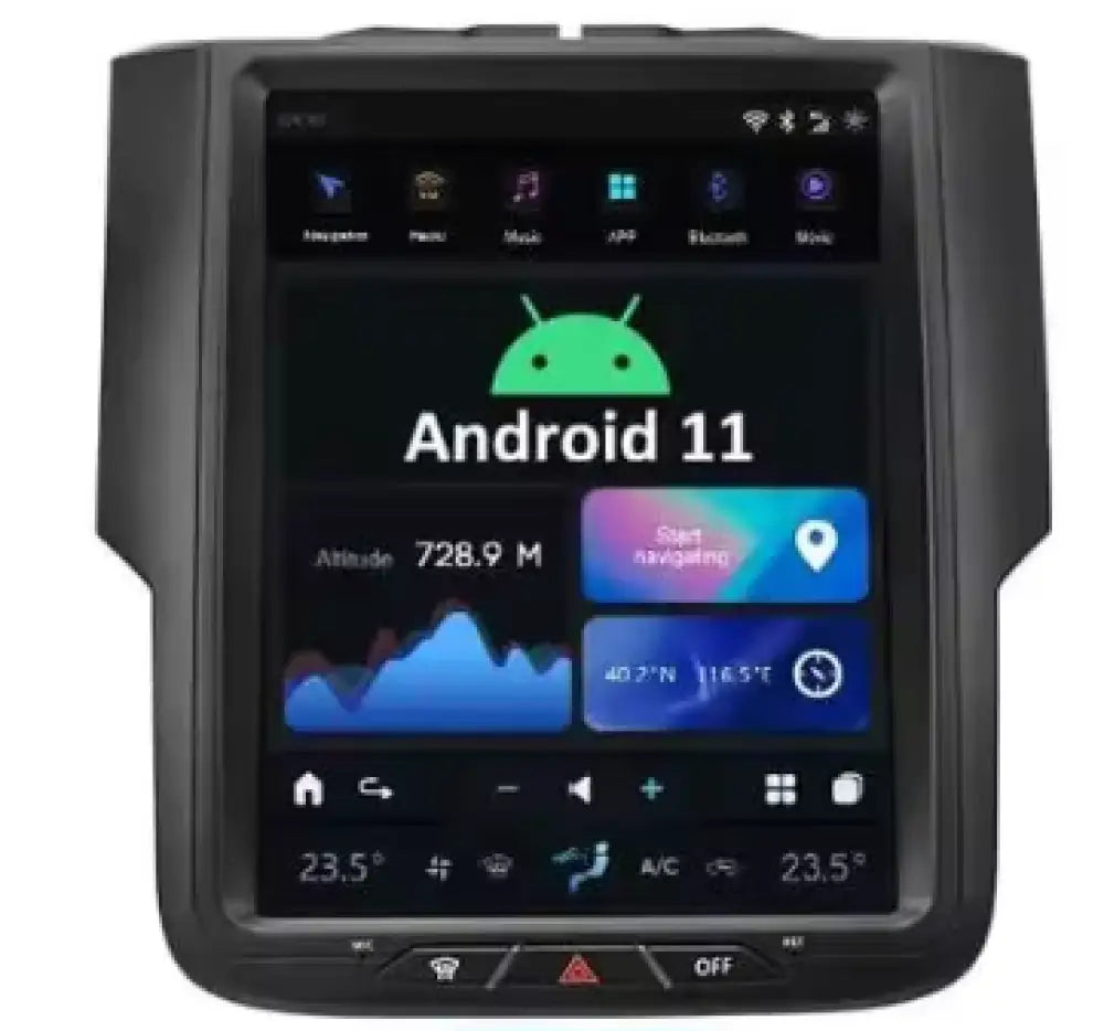 Dodge Ram 1500/2500 2014-2018 10.5Inch Wireless Carplay & Android Auto Tesla-Style Touchscreen Gps