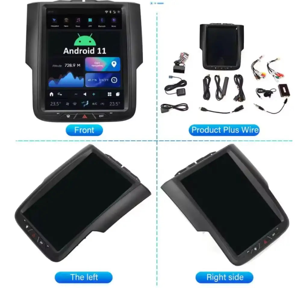 Dodge Ram 1500/2500 2014-2018 10.5Inch Wireless Carplay & Android Auto Tesla-Style Touchscreen Gps