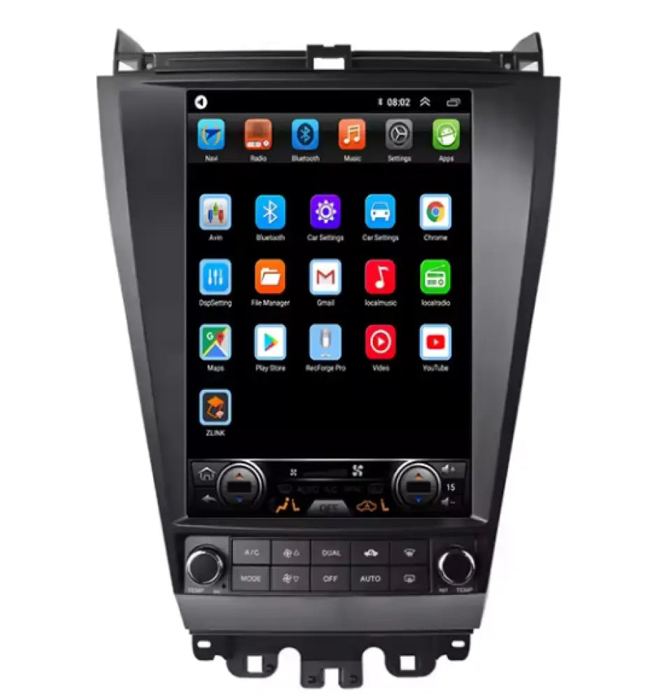 Honda Accord 2003-2008 Carplaytech Tesla-Style 12.8 Vertical Wireless Carplay Touchscreen