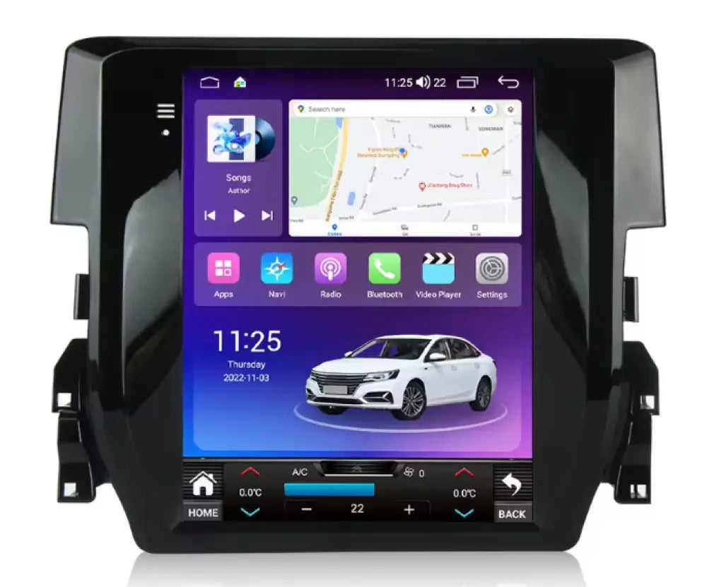 Honda Civic 2015-2020 Carplaytech Wireless Carplay And Android Auto Tesla-Style Touchscreen 4G 8