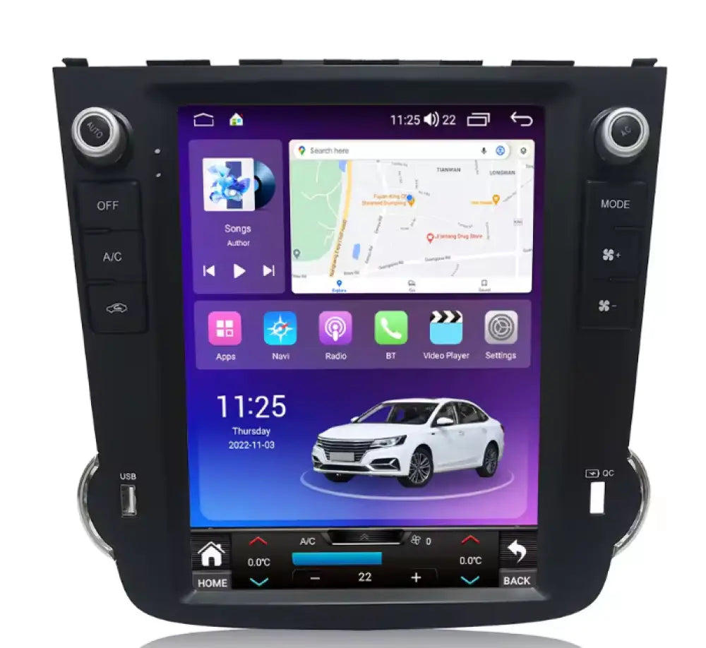 Honda Crv 2006-2012 Carplaytech Tesla-Style 10’’ Vertical Touchscreen Double Din Car Radio 4G