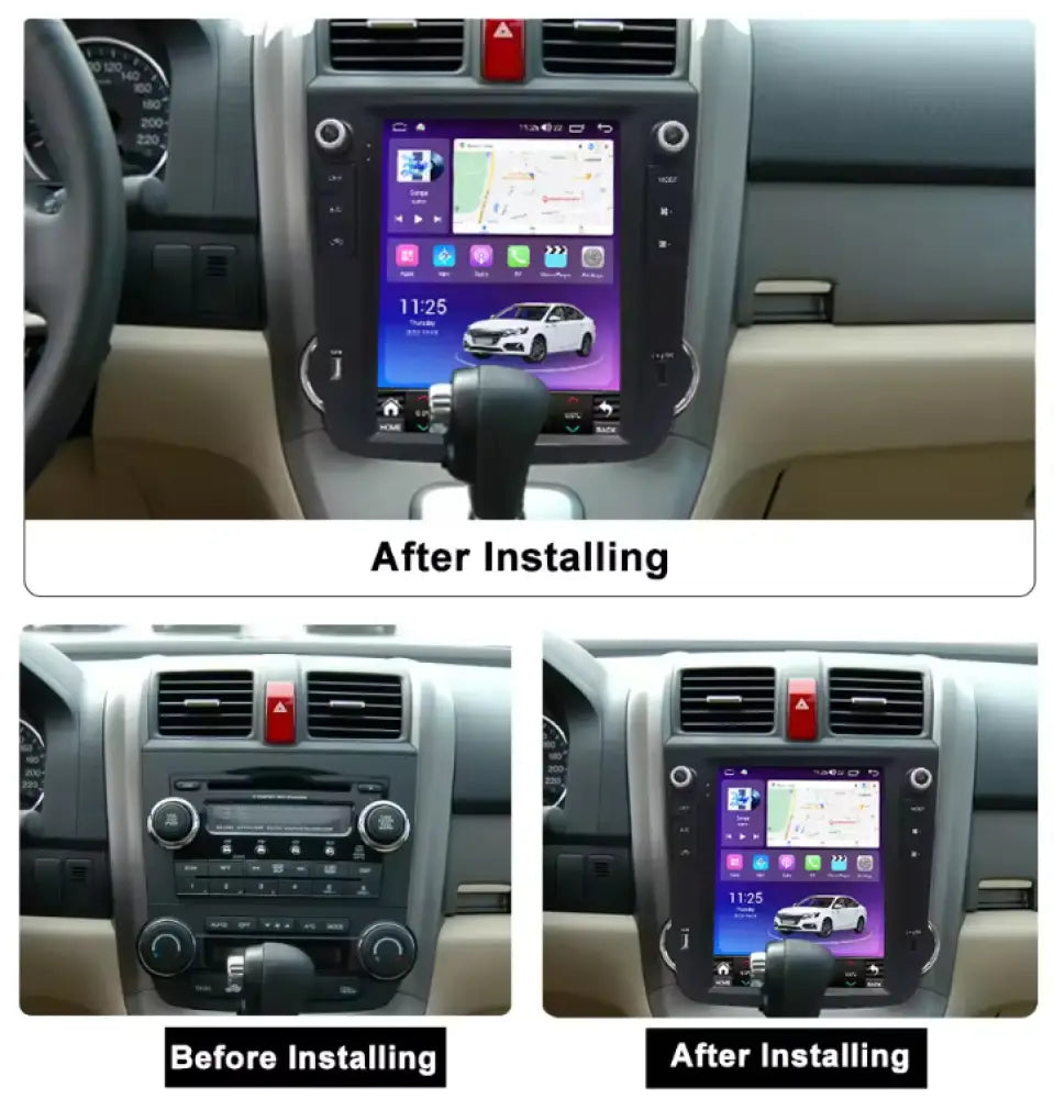 Honda Crv 2006-2012 Carplaytech Tesla-Style 10’’ Vertical Touchscreen Double Din Car Radio 4G