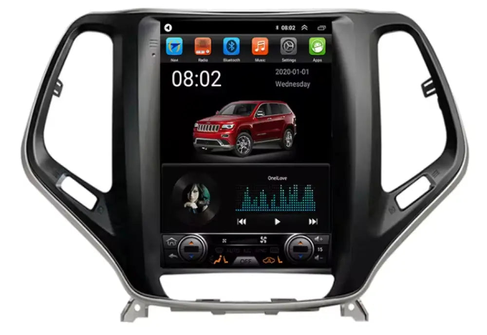 Jeep Cherokee 2014-2018 Car Radio Stereo Carplay & Android Auto Tesla-Style Vertical 9.7Inch Screen