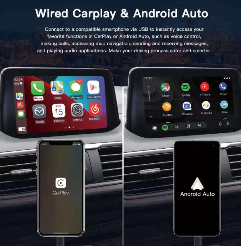 Mazda 2014-2020 Models 2/ 3/ 6 Carplaytech Apple Carplay & Android Auto Wireless Oem Integration
