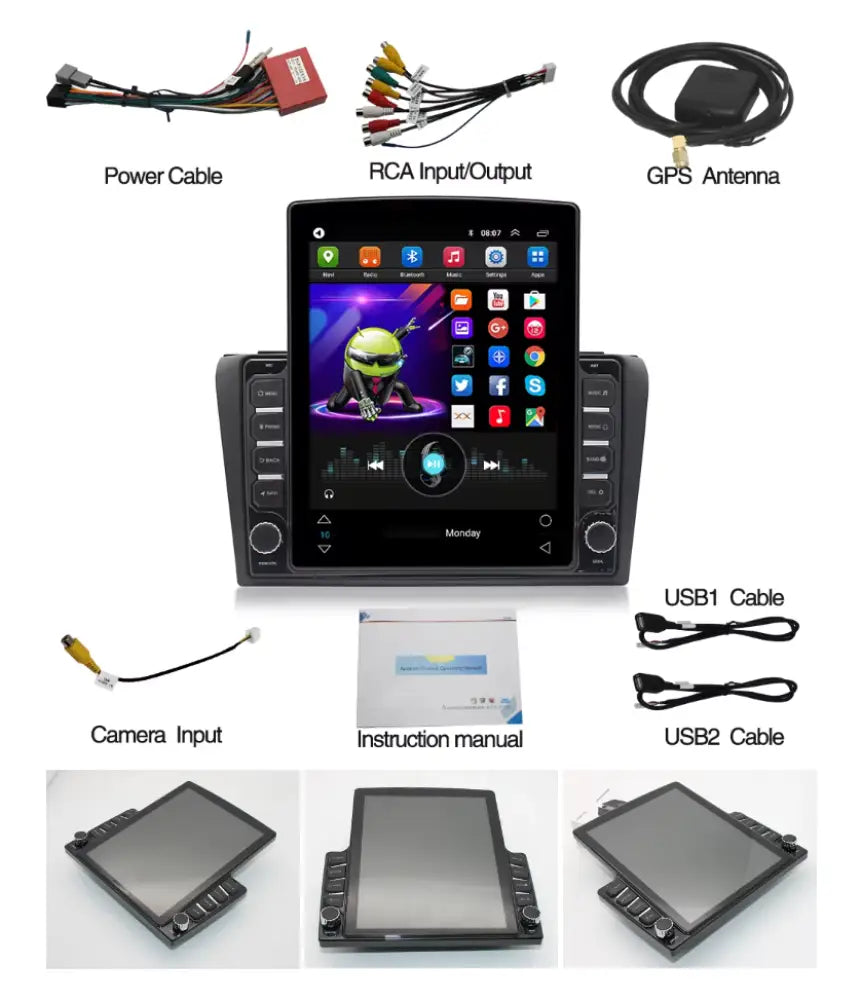 Mazda 3 2003-2009 Carplaytech Car Radio Stereo Carplay & Android Auto Tesla-Style Vertical 9.7Inch