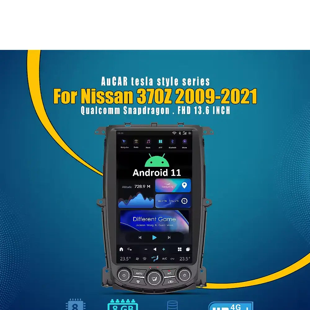 Nissan 370Z 2009-2021 13.6 Inch Tesla-Style Vertical Touchscreen Gps Navigation Car Radio