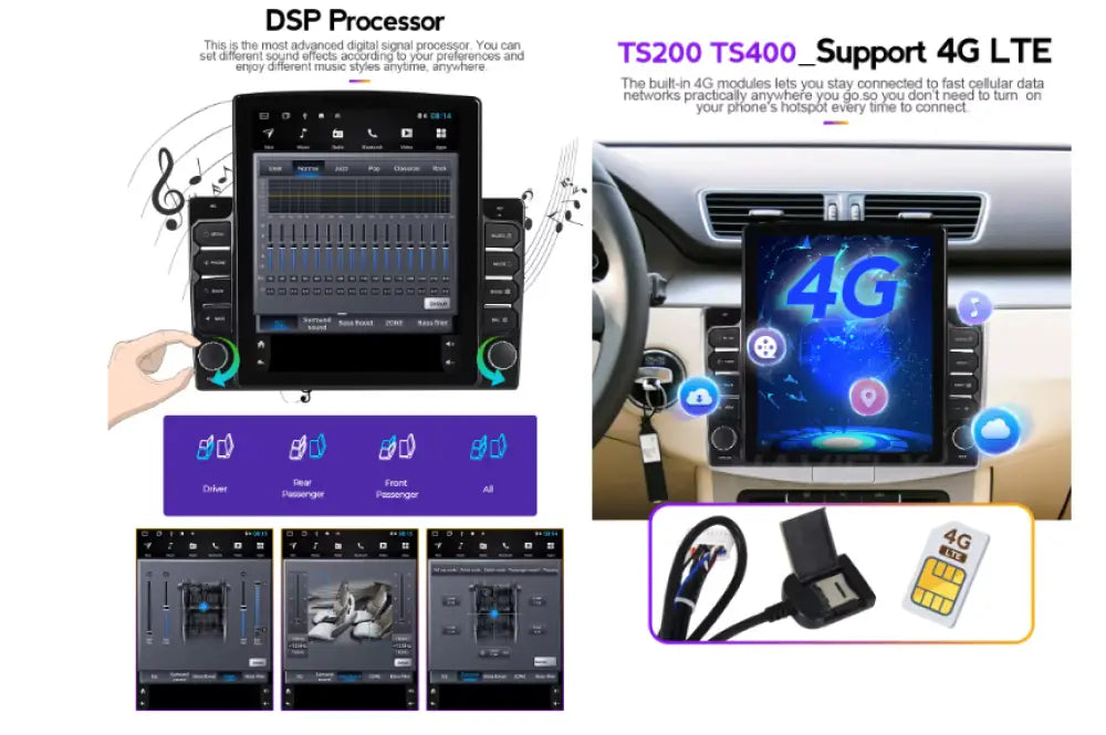 Toyota Rav4 2013-2017 Carplaytech Wireless Carplay & Android Auto Tesla-Style Vertical Car