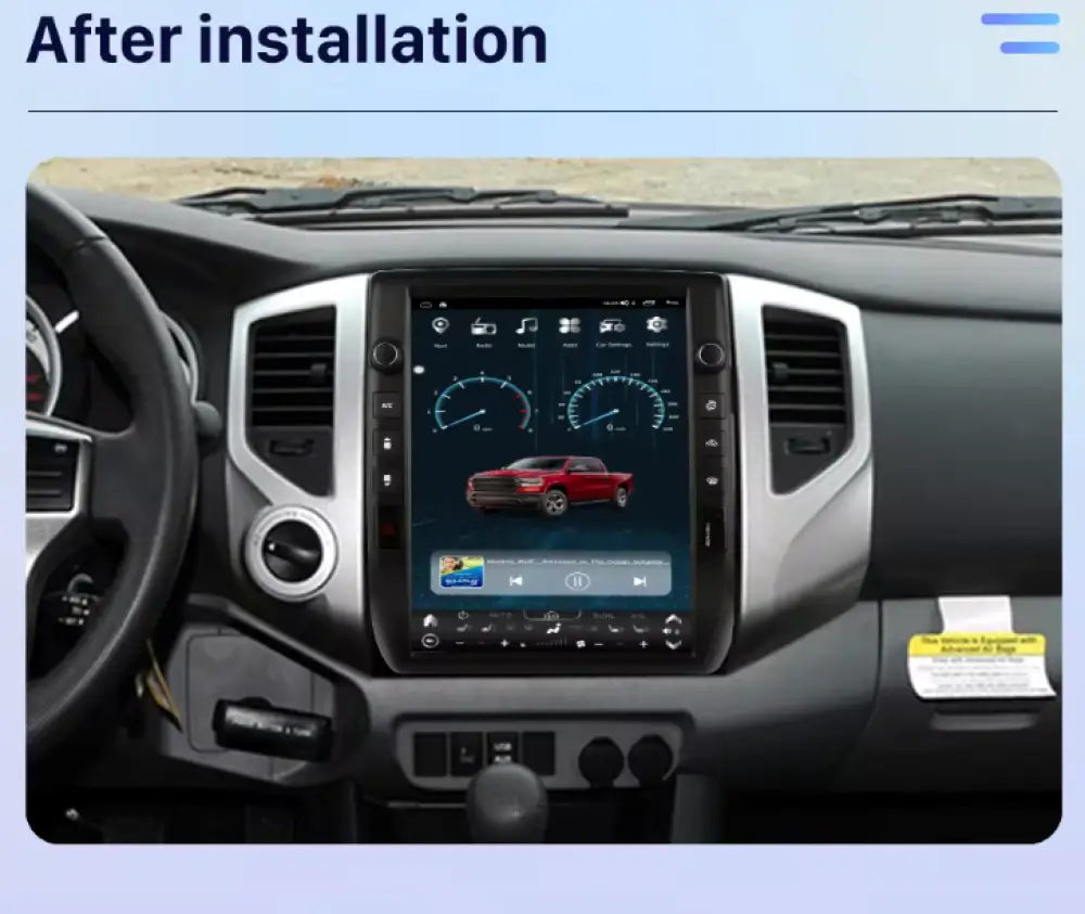 Toyota Tacoma 2005-2015 Carplaytech Wireless Carplay & Android Auto Tesla-Style Vertical 12 Inch